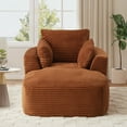 thumbnail image 2 of Muumblus Chaise Lounge Indoor, Cozy Lounge Chair Sleeper Sofa for Adults, No Assembly Required, Orange Corduroy, 2 of 10