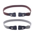 thumbnail image 4 of landege 2pcs Buckle Stretch Belt Adjustable Invisible Belt Elastic Belt Bulge Hassle Buckle- free Pant Belt For Jeans Dresses Or Men Coffee+ Grey, 4 of 11