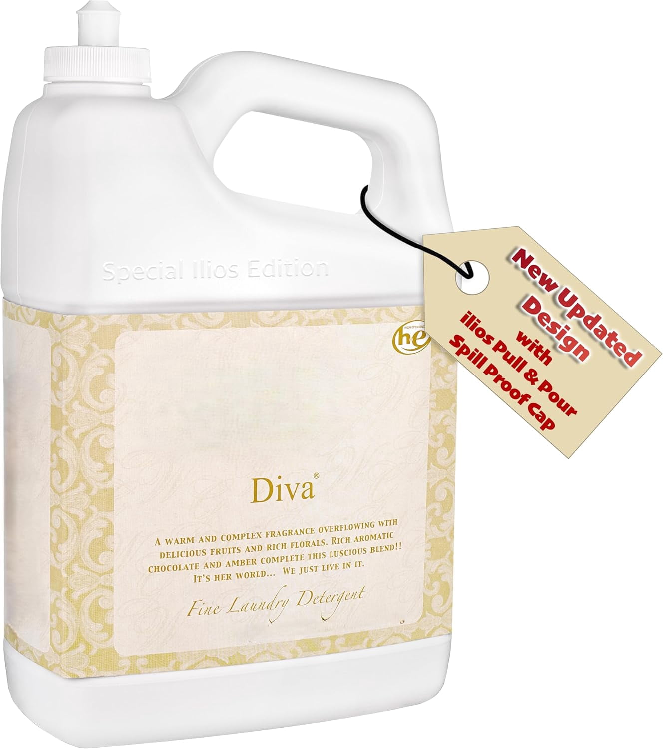Glam Diva Wash Laundry Detergent - Diva 32 oz (Pack of 1) - Scented Laundry Detergent ILIOS Packaging.