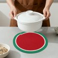 thumbnail image 4 of Farmhouse Round Placemats Set of 6 Woven Placemats for Dining Table Decor Kitchen Table Mat Wipe Clean Red 11.8inch, 4 of 5
