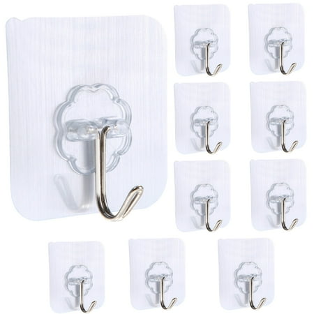 

NQWZTIU Home Essentials Tools Transparent Seamless Hook Strong Sticky Hook Seamless Hook Nail 10pcs for Yard Lawn Outdoor