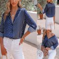 thumbnail image 2 of Blusa holgada de manga larga con cuello en V y punto ondulado a la moda para mujer Pompotops gfhjh5709, 2 of 9