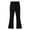 Black, variant on TIREOW Girls Flare Pants Solid Color Elastic High Waist Fashionable Versatile Spring and Summer Soft Casual Bell Bottoms Pants