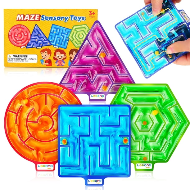 Laberinto para niños LESONG Sensory Fidget de Squishy Toys, paquete de 4