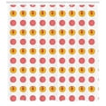 thumbnail image 3 of Peach Shower Curtain, Rhythmic Delicious Food Healthy Summer Fruit Print on Plain Backdrop, Fabric Bathroom Set with Hooks, 69W X 75L Inches Long, White Coral Earth Yellow, by Ambesonne, 3 of 3