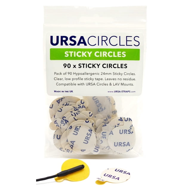 Paquete Sticky Circles 90 URSA para micrófonos de solapa Lavalier de 24 mm