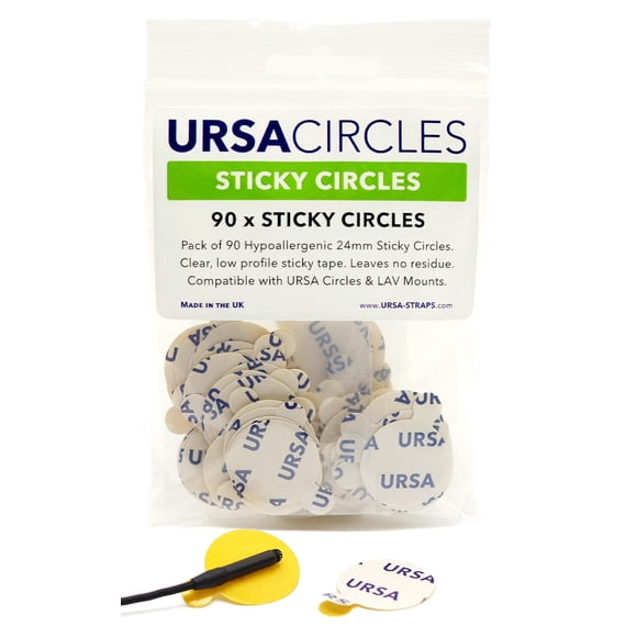 Paquete Sticky Circles 90 URSA para micrófonos de solapa Lavalier de 24 mm