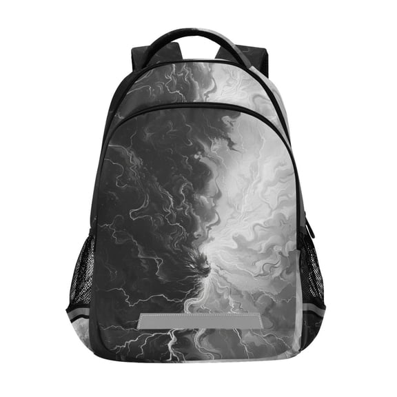 ALAZA Black and White Backpack Elementary School Bag Bookbag Travel Rucksack