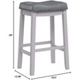 thumbnail image 5 of ZXNYH Cambridge bar stools, 24" Set of 2, White with Gray Cushion, 5 of 6