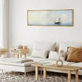 thumbnail image 3 of IDEA4WALL Extra Large Framed Canvas Print Wall Art Vintage Maritime Adventure Classic Ship at Sea Artwork Antique Retro Fine Art Decorative Multicolor for Home Decoration - 60"x20", 3 of 5