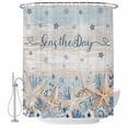 thumbnail image 2 of Blue Ocean Shower Curtains for Bathroom, Seas The Day Washable Fabric Shower Curtain with Hooks Waterproof Bathroom Decor Sets, 36 x 72 Inches, 2 of 9
