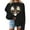 Black, variant on GUZOM Womens Christmas Hall-oween Oversized Crew Neck Sweatshirt - Cute Ghost & Merry and Fright Graphic, Black,Size S