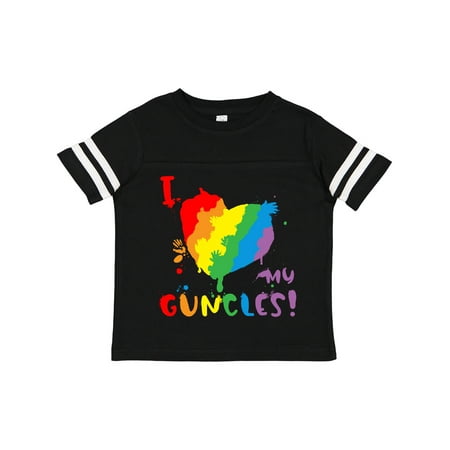 

Inktastic Pride Heart Kid Finger Paint I Love My Guncles! Gift Toddler Boy or Toddler Girl T-Shirt