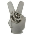 thumbnail image 2 of PinMart's American Flag Peace Sign Fingers Patriotic Lapel Pin, 2 of 2