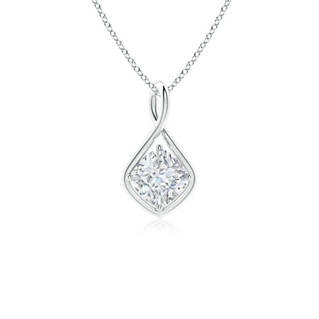 ANGARA IGI Certified Lab Grown 1.5 Ct Diamond Pendant for Women in 14K White Gold (Size-6.5mm|Color-F-G|Clarity-VS) | April Birthstone Anniversary Jewelry Gift for Women | Diamond Necklace