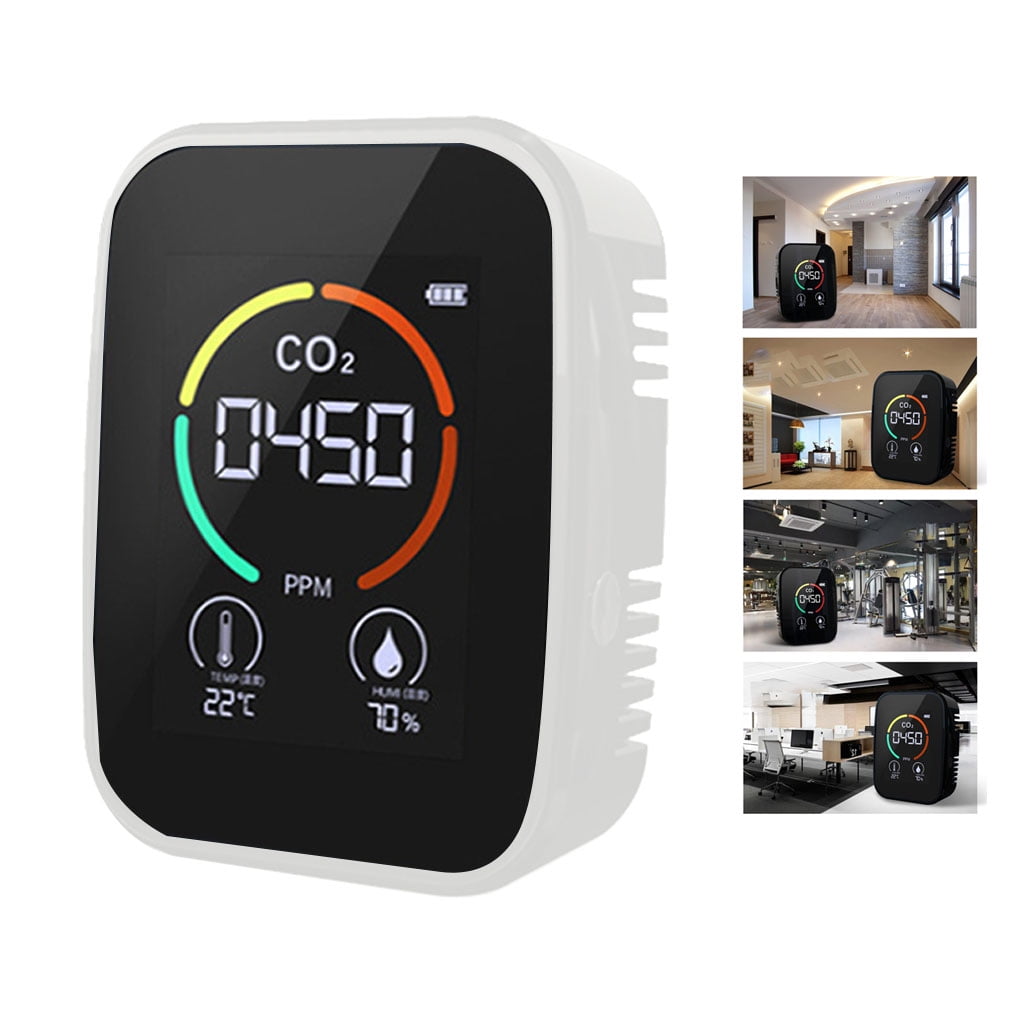 Techinal Multifunctional 5 in1 CO2 Meter Digital Temperature Humidity Sensor Tester Air Quality Monitor Carbon Dioxide TVOC HCHO