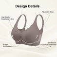 thumbnail image 3 of Qylux Wireless Bras for Women No Underwire Push Up Bras Seamless Full Coverage Comfort Lift Support Soft Everyday bra,Grey, 3 of 10