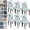 Blue Green Geometric Floral, variant on Chair Covers Dining Room Set of 4,Printed Patterned Stretch Non Slip Chair Slipcover Removable Washable Kitchen Chair Protector Cover for Home Hotel Banquet Party Office (Dark Navy White Orchid Leaf)