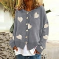 thumbnail image 2 of CEHVOM Mode Femmes Cardigan à Manches Longues Imprimé Manteau Blouse Haut Décontracté Liquidation, 2 of 8