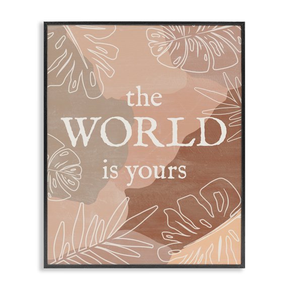Stupell Industries Eclectic World Is Yours Monstera Plant Boho Blocked Shapes Black Framed Giclee Art, 16 x 20, by Natalie Carpentieri