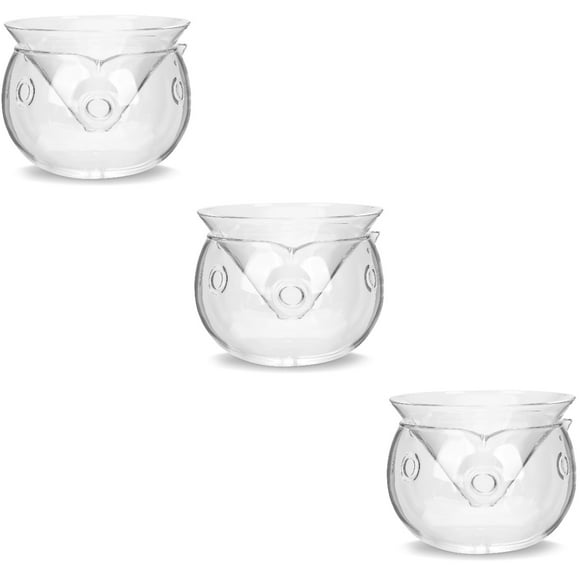 3 Sets  of Glass Cocktail Bowl Novelty Salad Bowl Dish with Ice Chamber Container