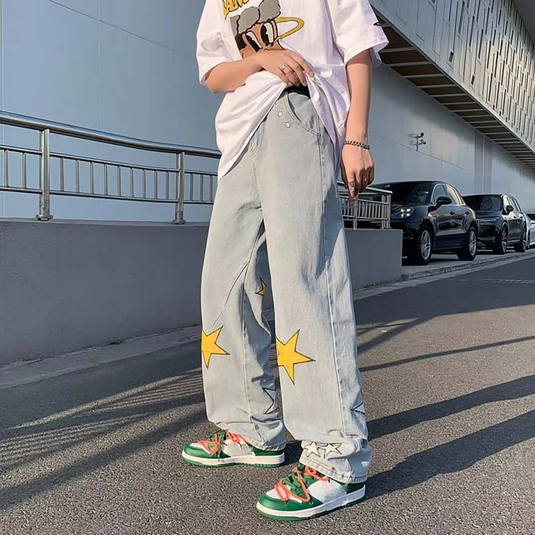 Asqwmvz Baggy Pants Mens Jeans Aesthetic Baggy Star Pants Asqwmvz Baggy Pants Mens Jeans Aesthetic Baggy Star Pants
