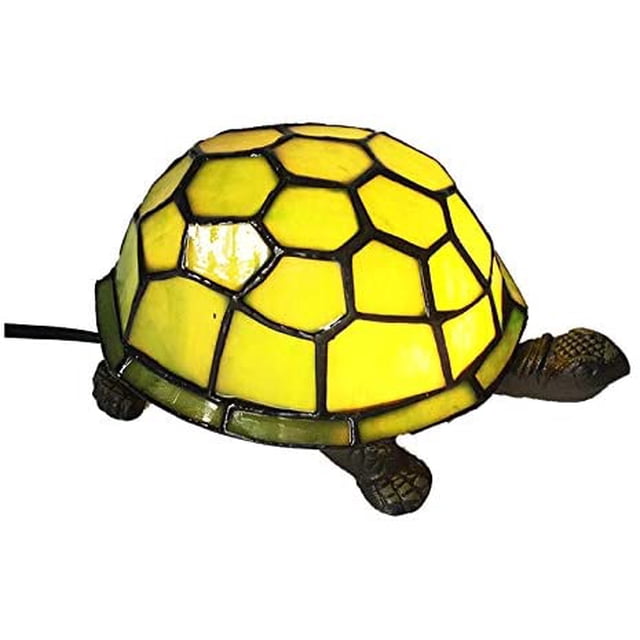 Tiffany Tortoise Night Light HMJ8049 Stained Glass Green Turtle Table lamp-Robert Louis Tiffany