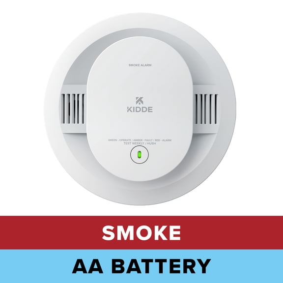 Kidde Battery-Operated Photoelectric Smoke Detector Alarm, 5-inch, Batteries Included