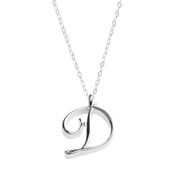 Riforla Collier Pendentif Chaîne de Clavicule Classique pour Femmes en Argent 26 Lettres Anglaises Initiales Bijoux pour Femmes D