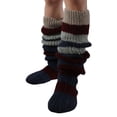 thumbnail image 4 of Faithtur Bas Tricotés pour Femmes, Adultes Femmes Automne Hiver Style Décontracté Chaussettes Longues à Rayures Mélangées, 4 of 8