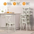 thumbnail image 5 of VINGLI Plastic Dining Chairs Set of 6, Stackable Patio Dining Chairs with X Back, Waterproof Kitchen & Dining Room Chairs for Indoor-Outdoor, Capacity 400 lbs, Cream White, 5 of 7