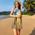 thumbnail image 3 of Fotbe Funny Countryside Donkey Vestido de Verano sin Mangas para Mujer – Vestido Midi Línea A, Estilo Camiseta Floral, Vestido Playero Casual y Fluido, 3 of 7