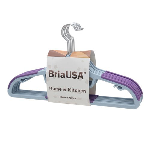 BriaUSA Dry Wet Clothes Hangers Amphibious Pink with non-slip Shoulder  Design, Steel Swivel Hooks Set of 10 - Walmart.com
