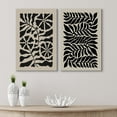 thumbnail image 5 of IDEA4WALL Adhesive Canvas Print Wall Art Set Black Abstract Floral Pattern Vintage Art Retro Wildflowers Illustration Decorative Bohemian Chic Artwork for Home Decor - Canvas 24"x36"x2, 5 of 5