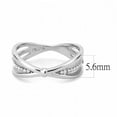 thumbnail image 2 of Luxe Jewelry Designs Women's Stainless Steel Channel Criss Cross Shaped Ring with AAA Grade CZ -, 2 of 4