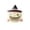 The Straw Hat Witch, variant on Ceramic Halloween Pumpkin Candle Holder Lantern, Halloween Decor Indoor Tabletop Candy Bowl Storage Accent, White Bat Figurine, Halloween Decorations Centerpiece