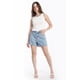 thumbnail image 1 of Mom short con pedrería /Juvenil, 6898 (Mezclilla tono claro) azul CH, 1 of 3