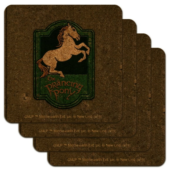 Lord of the Rings The Prancing Pony Low Profile Novelty Cork Coaster Set