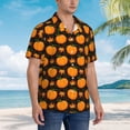 thumbnail image 3 of Honeii Orange Pumpkin And Autumn Maple Print Men’s Hawaiian Shirt,Classic Button-Down Short Sleeve Shirt, for Beach, Vacation, and Outdoor Activities,3X-Large, 3 of 7