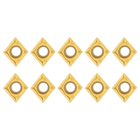 

10pcs CCMT09T304/CCMT32.51 Cemented Carbide Turning Blade Golden Carbide Insert Blade Lathe Turning Tool for Industry DIY Engineers