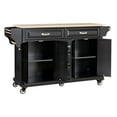 thumbnail image 6 of Rolling Kitchen Island, Kitchen Island with Storage and Towel Rack, Wood Top Kitchen Island Cart with Wood Drop Leaf Breakfast Bar for Kitchen, Black, 6 of 7