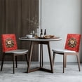 thumbnail image 4 of TSOVTHRID Reindeer Christmas Wreath Print Chair Back Covers for Dining Room Decor Stretch Polyester Kitchen Chairs Back Slipcovers Washable Chair Cover for Restaurant Hotel Christmas Decor, Set of 6, 4 of 7