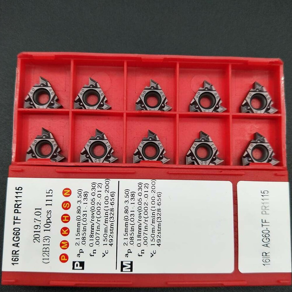 10pcs 16IR AG60-TF PR1115 CNC thread insert 16IR AG60 Carbide inserts 16ER 3/8" 