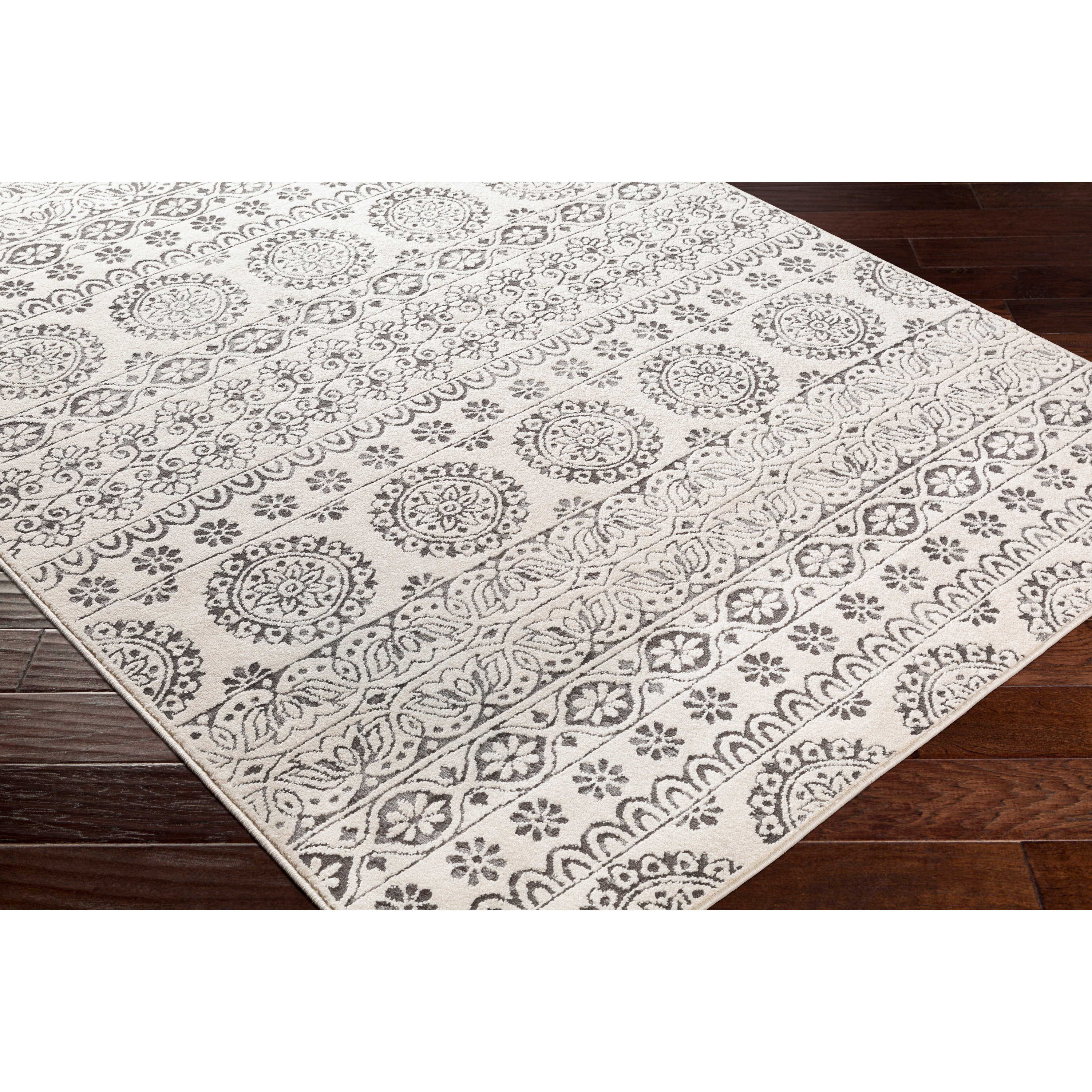 Bahar Charcoal 6'7" Square Traditional Square Area Rug