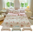 thumbnail image 1 of Limited Stock Alert,Cotton Washed Quilt, Summer Lightweight, Machine Washable, Thin Comforter, For Dormitory, Bedroom, Cool Season, Student Use, Soft Texture, Breathable Fabric | Cotton, Orange, 1 of 9