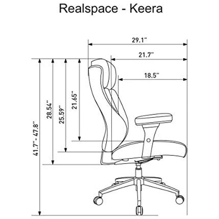 Realspace Modern Comfort Keera Bonded Leather Mid Back Manager