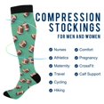 thumbnail image 2 of FORMRS Womens Knee High Socks Casual Long Thick Travel Daily Wear, 2 Pairs, Green American Footballs, 2 of 6