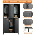 thumbnail image 2 of Aobabo Combination Lock Metal Storage Locker for Office Gym Bedroom Dormitory, 6 Doors Steel Locker Cabinet for Employees, Industrial Storage Locker with 18 Hooks,Black,Assembly Required, 2 of 7
