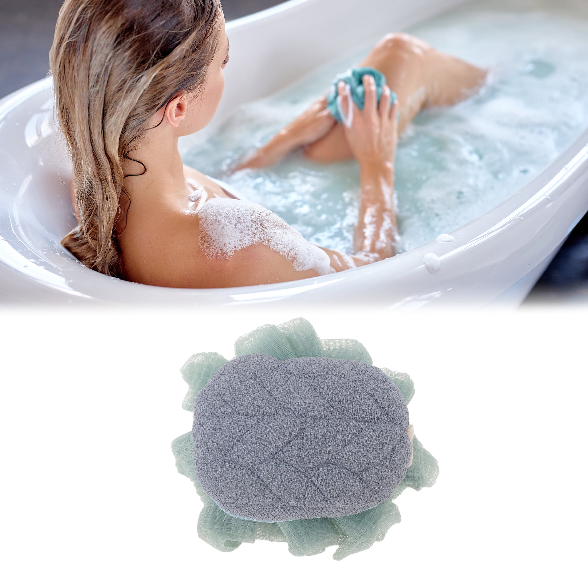 Unique Bargains Wheat Ears Bath Sponge 1 Pc Blue, Green