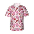 thumbnail image 2 of Xecao Strawberry Popsicle print Hawaiian shirt - a stylish short-sleeve button-down for men, perfect for casual beach and tropical outings., 2 of 9